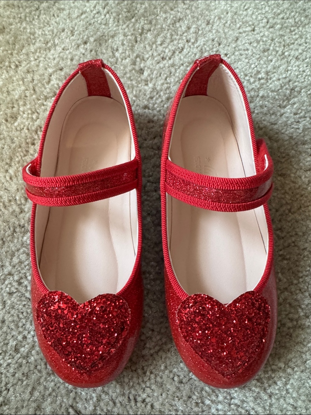 Halloween Ready! Girls Red Glitter Heart Light Up Shoes